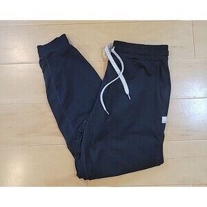 Vuori Black Joggers with White Drawstring